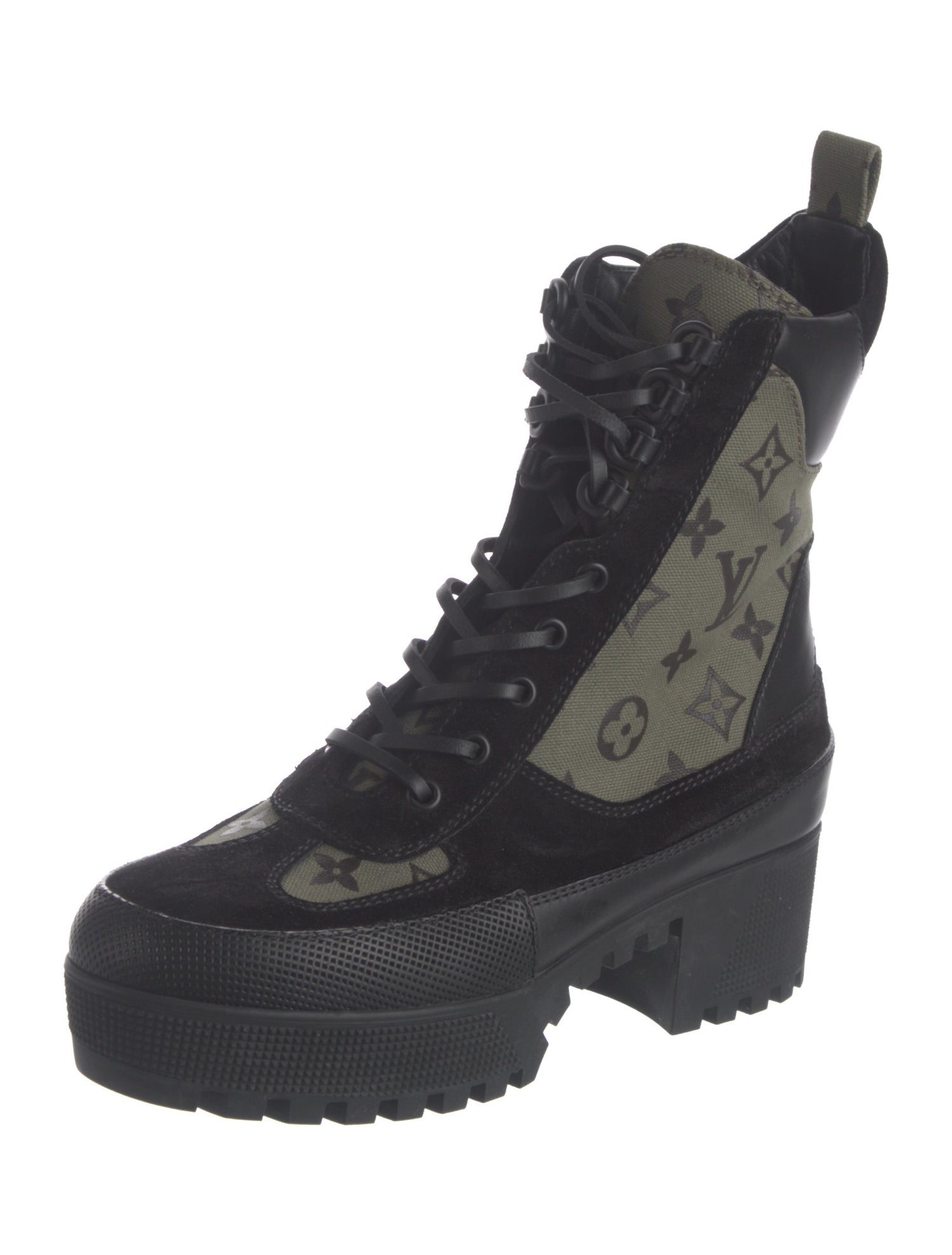 Louis Vuitton LV Monogram Canvas Combat Boots